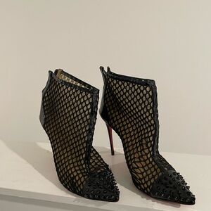 Christian Louboutin Elegant Black Mesh Stiletto Heels
